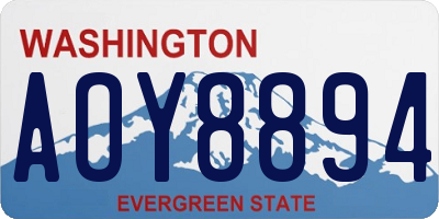 WA license plate AOY8894