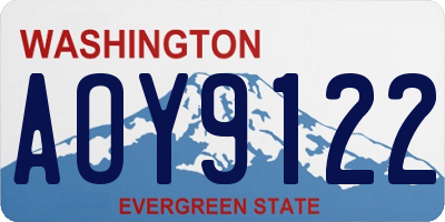 WA license plate AOY9122