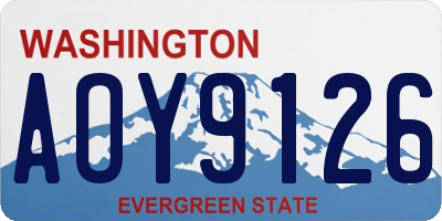 WA license plate AOY9126