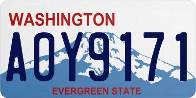 WA license plate AOY9171