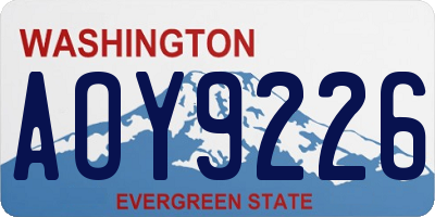 WA license plate AOY9226