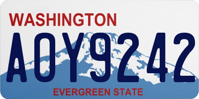 WA license plate AOY9242