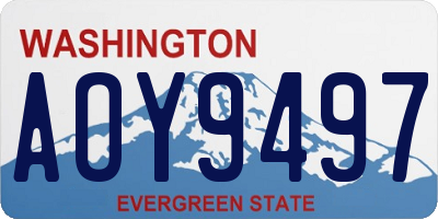 WA license plate AOY9497