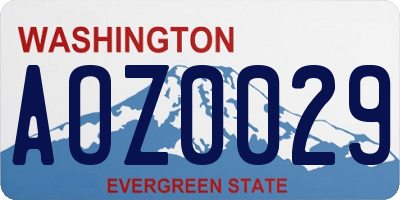 WA license plate AOZ0029