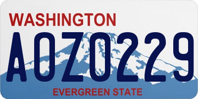 WA license plate AOZ0229