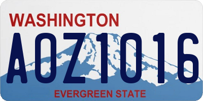 WA license plate AOZ1016