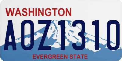 WA license plate AOZ1310