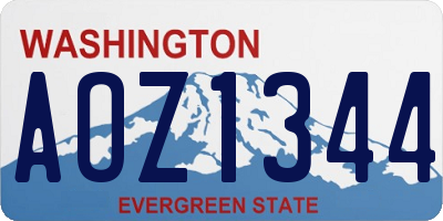 WA license plate AOZ1344