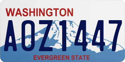 WA license plate AOZ1447