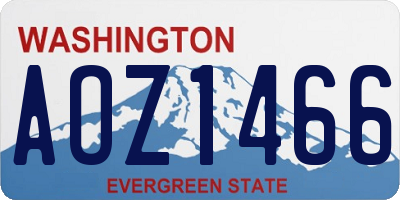 WA license plate AOZ1466