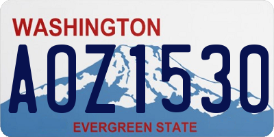 WA license plate AOZ1530