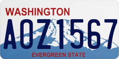 WA license plate AOZ1567