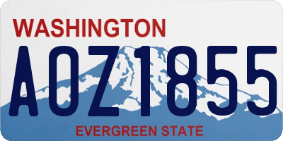 WA license plate AOZ1855