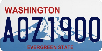 WA license plate AOZ1900