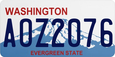 WA license plate AOZ2076