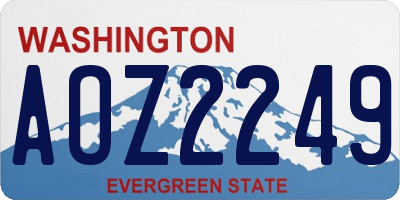 WA license plate AOZ2249