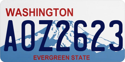 WA license plate AOZ2623