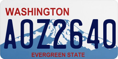 WA license plate AOZ2640