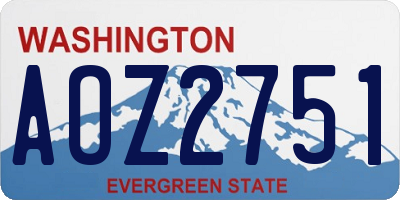 WA license plate AOZ2751