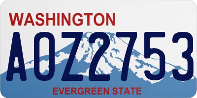 WA license plate AOZ2753