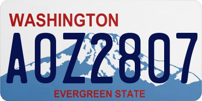 WA license plate AOZ2807