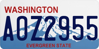 WA license plate AOZ2955
