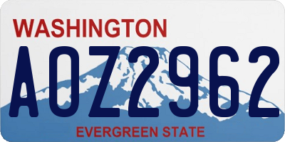 WA license plate AOZ2962