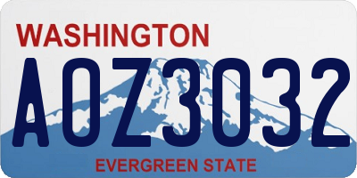 WA license plate AOZ3032