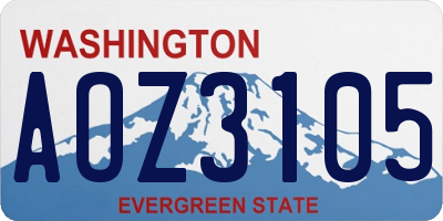WA license plate AOZ3105