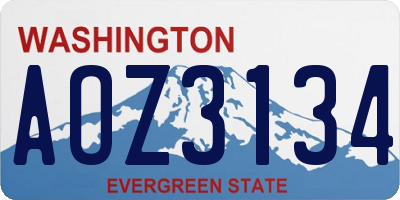 WA license plate AOZ3134