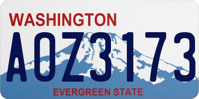 WA license plate AOZ3173