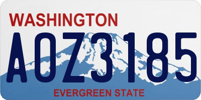 WA license plate AOZ3185