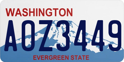 WA license plate AOZ3449