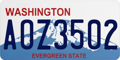 WA license plate AOZ3502