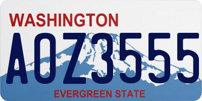 WA license plate AOZ3555