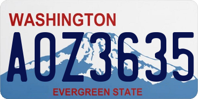 WA license plate AOZ3635