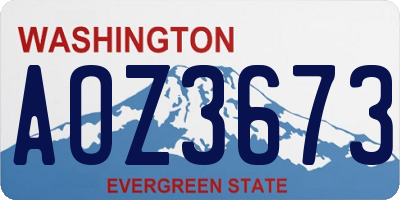 WA license plate AOZ3673