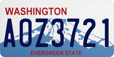 WA license plate AOZ3721