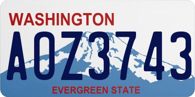 WA license plate AOZ3743