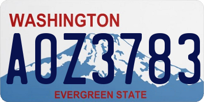 WA license plate AOZ3783