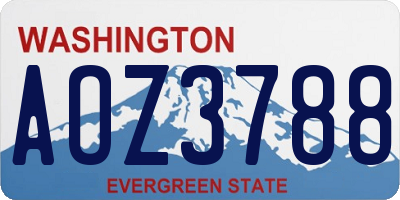 WA license plate AOZ3788