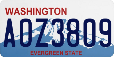 WA license plate AOZ3809
