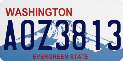 WA license plate AOZ3813