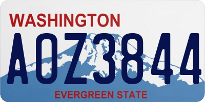 WA license plate AOZ3844