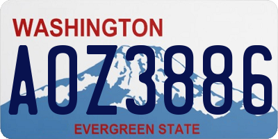 WA license plate AOZ3886