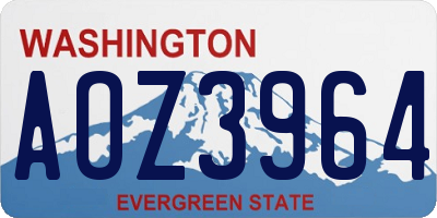 WA license plate AOZ3964
