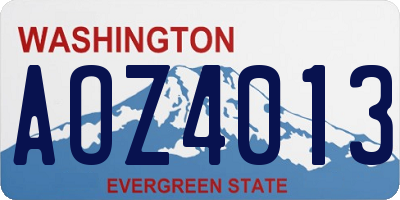 WA license plate AOZ4013