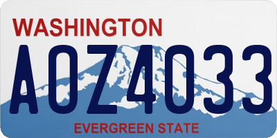 WA license plate AOZ4033