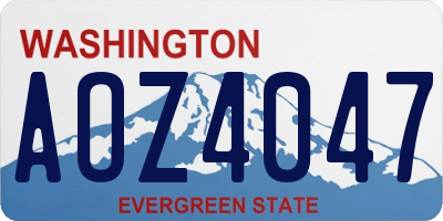 WA license plate AOZ4047