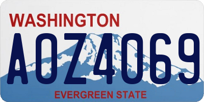 WA license plate AOZ4069